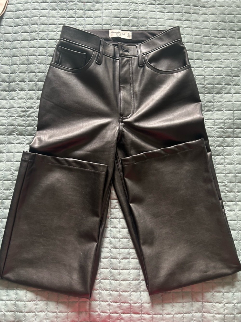 Abercrombie & Fitch Black Faux Leather High-Rise Pants